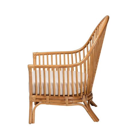 Ceylon Wicker Fair Rattan Lounge Chair with Cushions