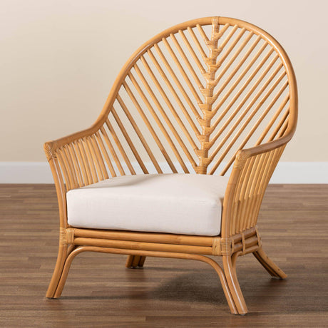 Ceylon Wicker Fair Rattan Lounge Chair with Cushions