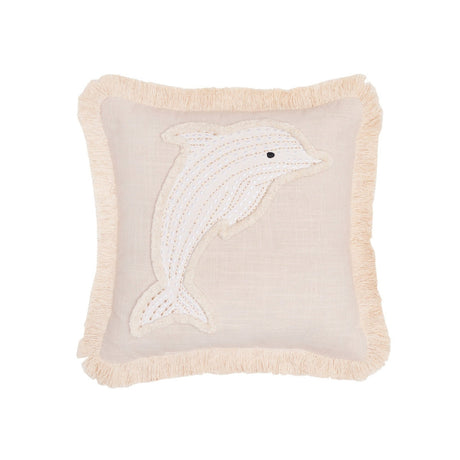 Golden Shores Dolphin Decorative Pillow