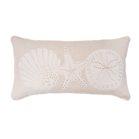 Golden Shores Shells Decorative Pillow