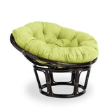 Bali 42-inch Rattan Papasan Chair with Microsuede Fabric Cushion