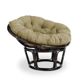 Bali 42-inch Rattan Papasan Chair with Microsuede Fabric Cushion