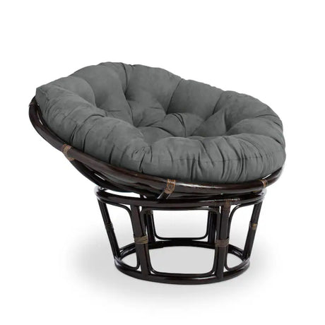 Bali 42-inch Rattan Papasan Chair with Microsuede Fabric Cushion