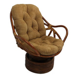 Bali Rattan Swivel Rocker Chair with Premium Microsuede Cushion