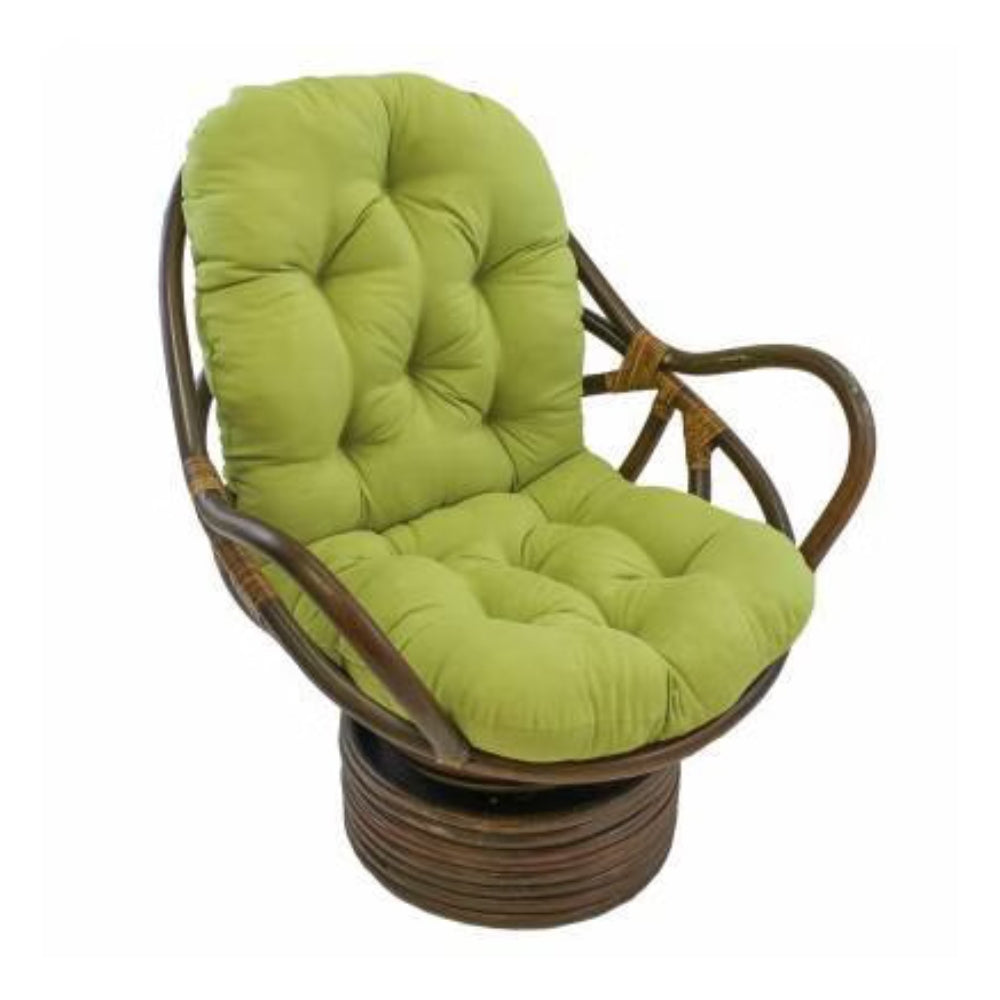 Bali Rattan Swivel Rocker Chair with Premium Microsuede Cushion
