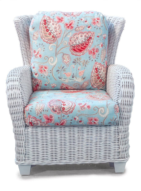 Clarissa White Rattan 5 Pc Living Room Set by Designer Wicker Tribor