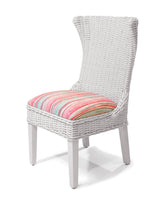 Clarissa White Rattan Dining Side Chairs CZ-21 by Designer Wicker Tribor