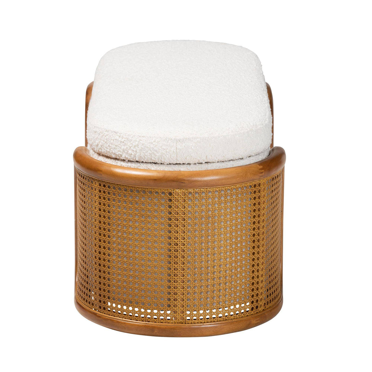 Classic Basira Wicker Fair Rattan and Fabric Storage Bench