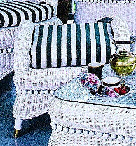 Country White Ottoman Model CACO from Spice Island Wicker
