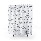 White Whale Shower Curtain