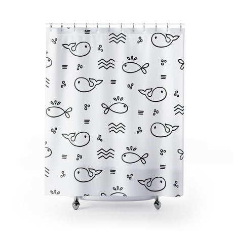 White Whale Shower Curtain