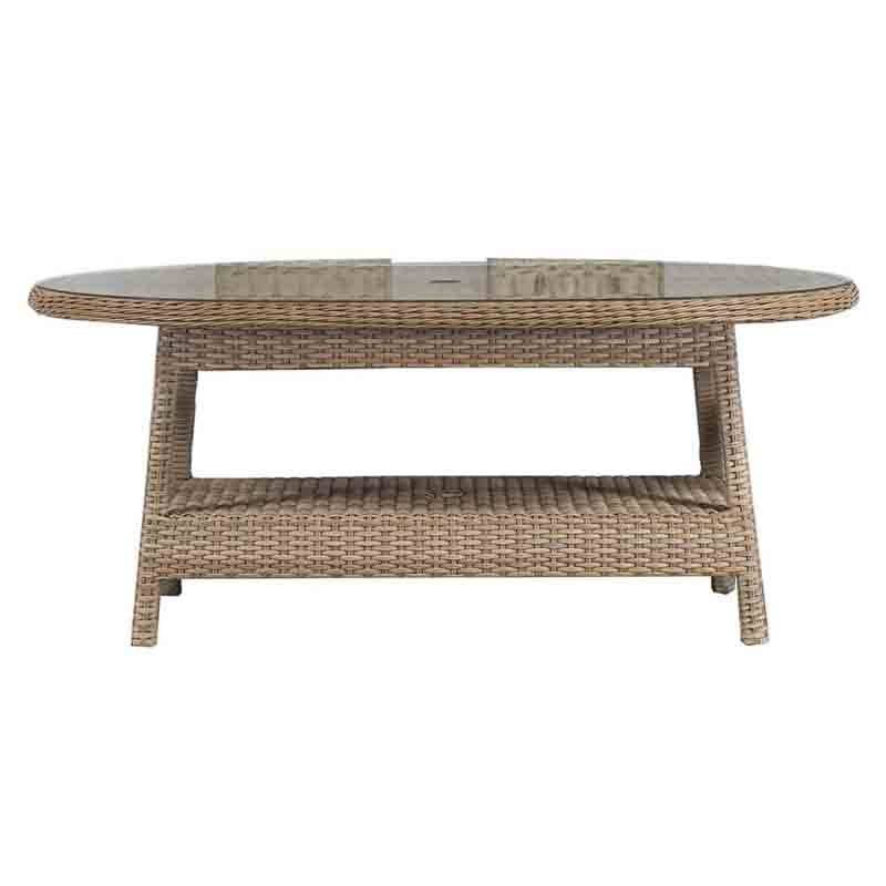 Sanibel All Weather Wicker 72 Inch Oval Dining Table DT9842 by Beachcraft