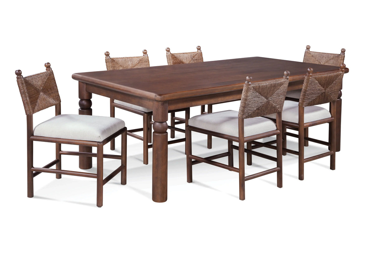 Dulce 8 Pc Rectangle Wood and Rattan Dining Set by Braxton Culler
