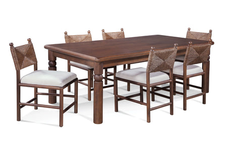 Dulce 8 Pc Rectangle Wood and Rattan Dining Set by Braxton Culler
