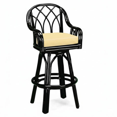 Edgewater Custom Rattan Swivel Counter Stool Height Model 914-012 Made in the USA by Braxton Culler