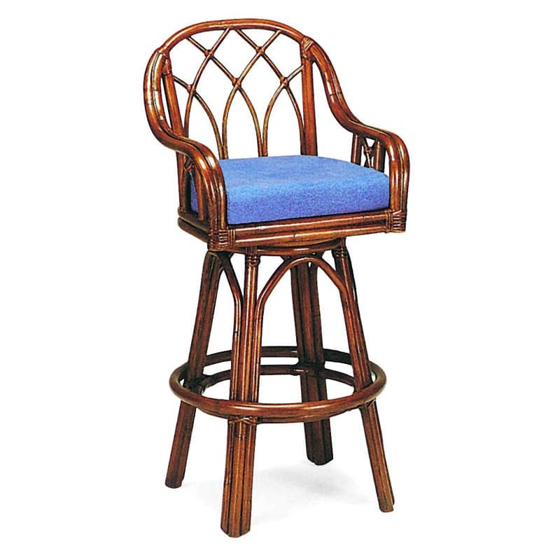Edgewater Custom Rattan Swivel Counter Stool Height Model 914-012 Made in the USA by Braxton Culler
