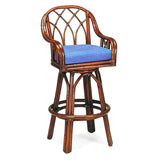 Edgewater Customized Rattan Swivel Barstool Model 914-003 Made in the USA by Braxton Culler