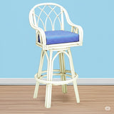 Edgewater Customized Rattan Swivel Barstool Model 914-003 Made in the USA by Braxton Culler