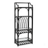 Edgewater Black Rattan Etagere 914-078-BLACK Made in the USA by Braxton Culler