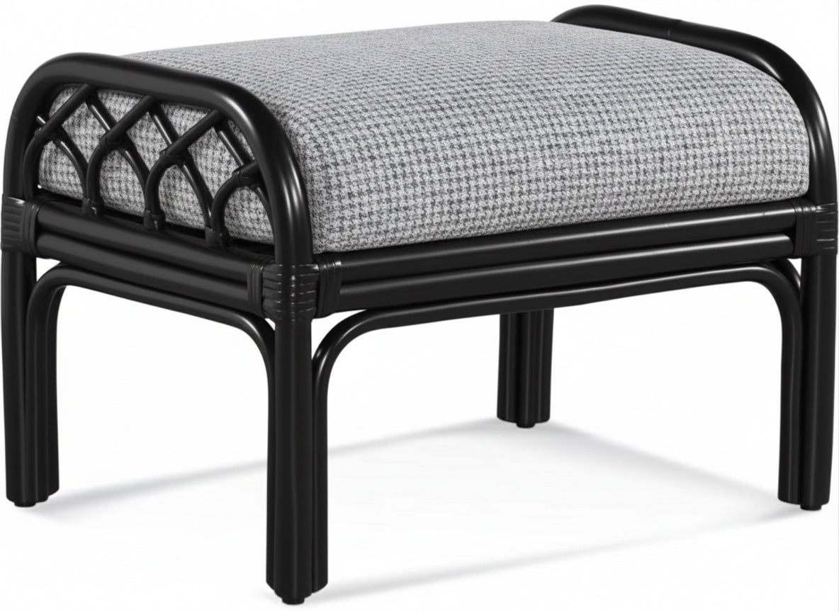Edgewater Black Rattan 5 Pc Living Room Set Model 914-SET-BLACK Made in the USA by Braxton Culler