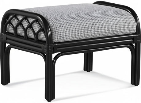 Edgewater Black 2 Pc Set with Rattan Arm Chair and Ottoman Model 914-001-BLACK Made in the USA by Braxton Culler
