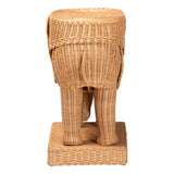 Elissa Wicker Fair Natural Wicker Rattan Elephant End Table