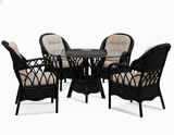 Everglade Black Rattan 6 Pc Dining Set Model 905-075SET Made in the USA by Braxton Culler