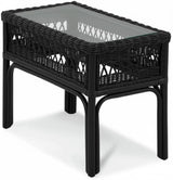 Everglade Black Rattan End Table Model 907-071-BLACK Made in the USA by Braxton Culler
