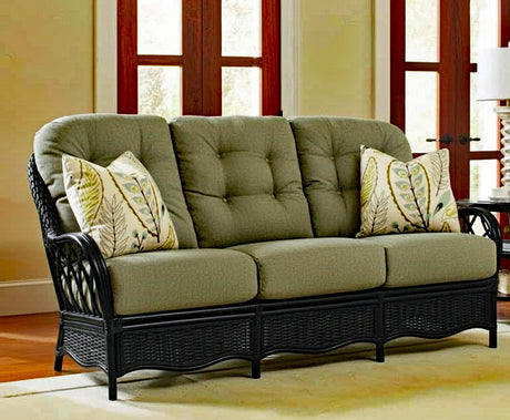 Everglade Black Rattan 5 Pc Living Room Set Model 905-5PCSET-BLACK Made in the USA by Braxton Culler
