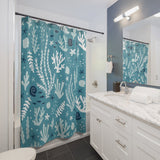 Aqua Coral Shower Curtain