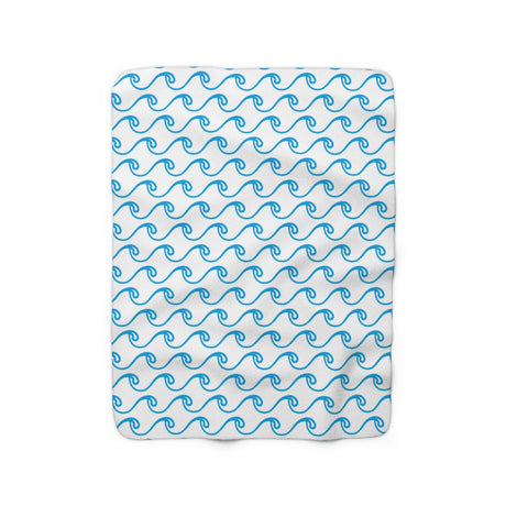 White Waves Sherpa Fleece Blanket