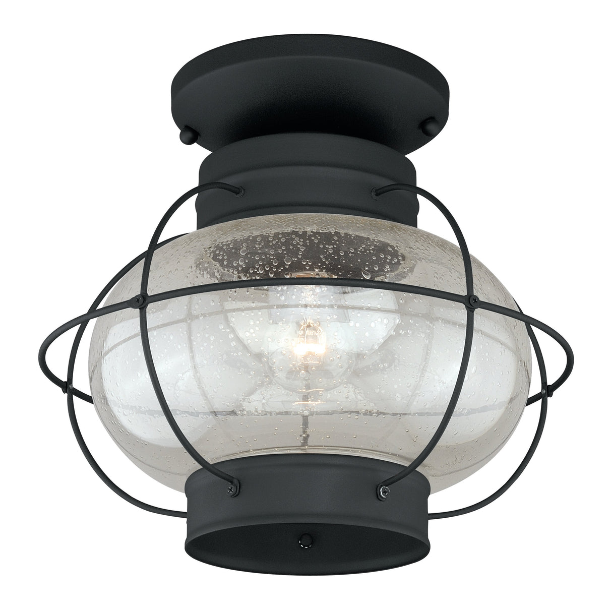 Ellis 13-Inch Outdoor Semi Flush Mount Light - Textured Black