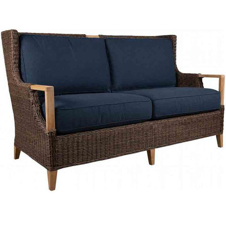Bahama Outdoor or Indoor Wicker and Teakwood 4 Pc Seating Set 9835 by Beachcraft Furniture