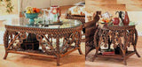 Gazebo Rattan 2Pc Set with Coffee Table and End Table Model GCT-GET in Brownwash Stain