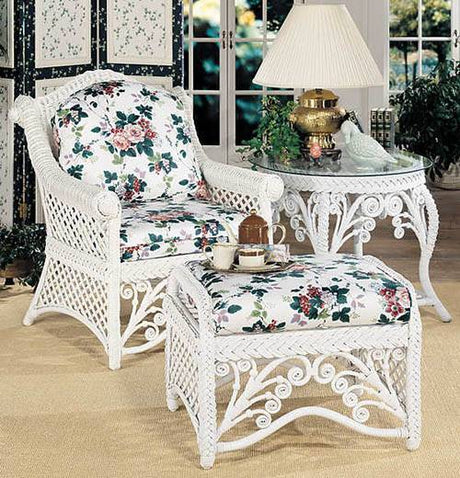 Majestic White Rattan 6 Pc Living Room Set by Wicker Fair
