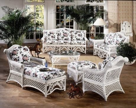 Majestic White Rattan Rocker Model MR by Wicker Fair