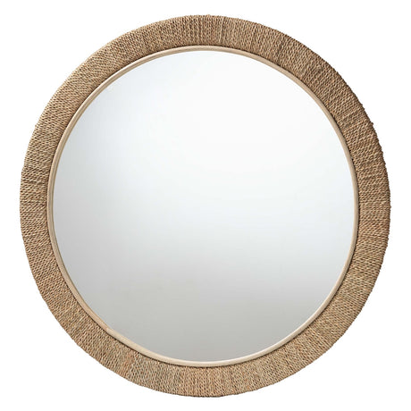 Geralyn Wicker Fair Rattan Large Round Wall Mirror