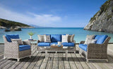 Grand Isle Outdoor Oval Coffee Table with Glass Top 77444 by South Sea Rattan
