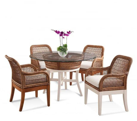 Boone Dining Table with 48 or 60 Inch Round Glass Top by Braxton Culler Model 1017-075