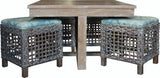 Sand Creek Hassock Table with Stools from Capris Furniture Model HTC766