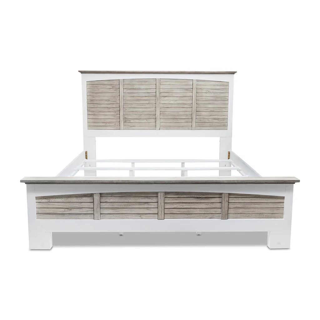Nantucket Coastal Style Queen Complete Bed by Wicker Fair