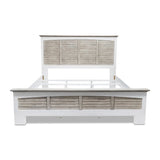 Nantucket Coastal Style Queen Complete Bed by Wicker Fair