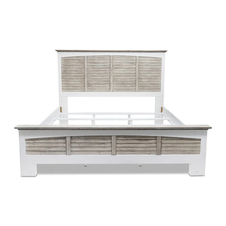 Nantucket Coastal Style Queen Complete Bed by Wicker Fair