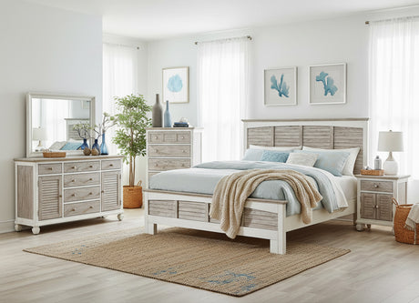 Islamorada Coastal Style Queen Complete Bed Model B233QBED-DAPGREY By Seawinds Trading