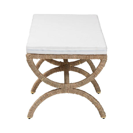 Kirsten Wicker Fair Rattan Seagrass Accent Bench