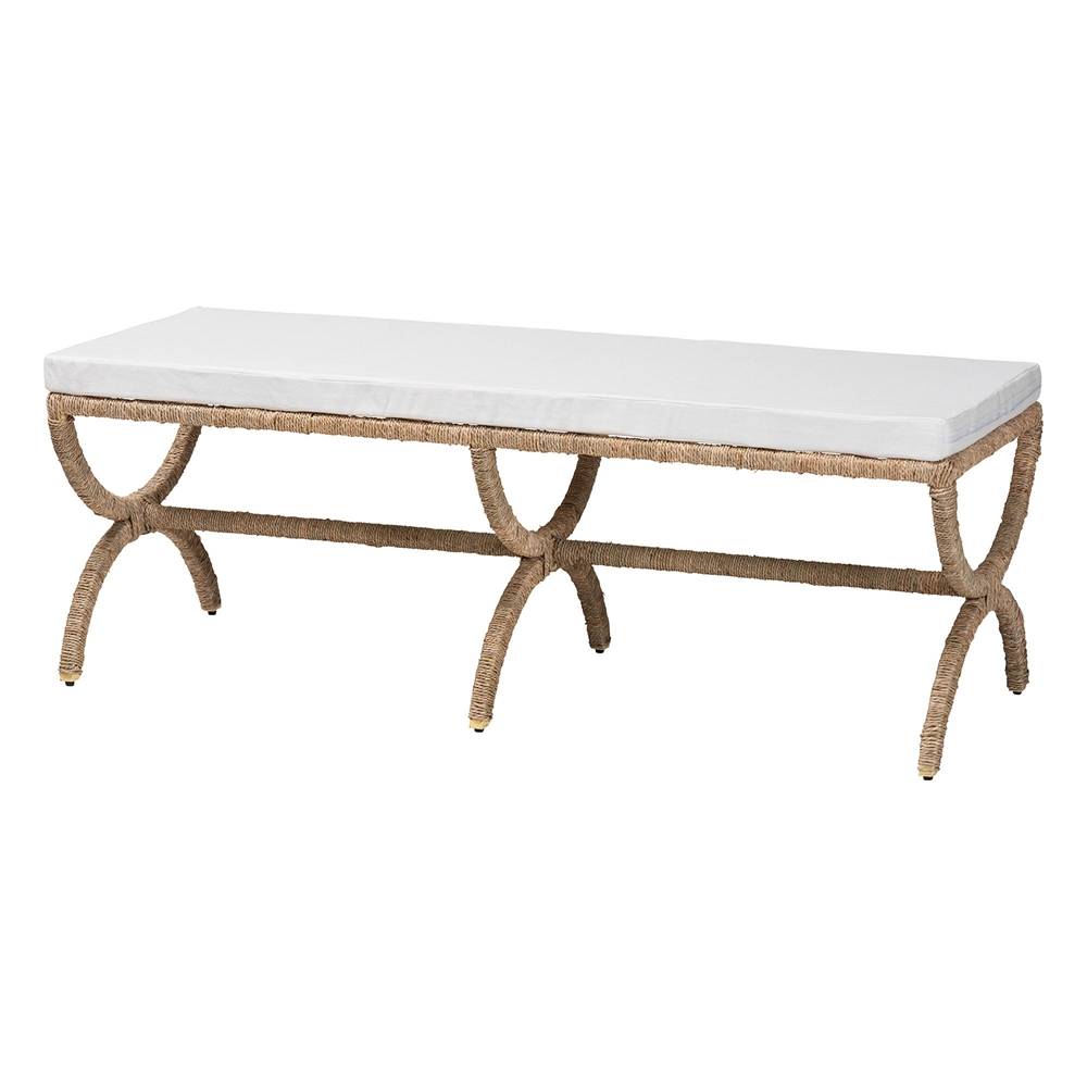 Kirsten Wicker Fair Rattan Seagrass Accent Bench