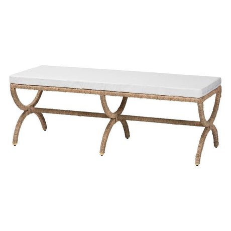 Kirsten Wicker Fair Rattan Seagrass Accent Bench