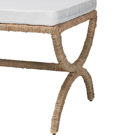 Kirsten Wicker Fair Rattan Seagrass Accent Bench