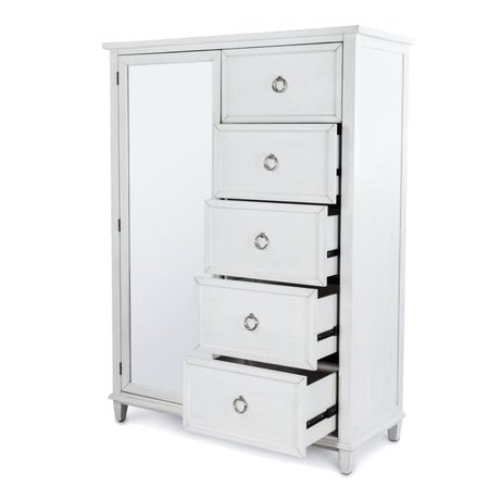 Point Breeze Mirrored Door Chest Model FL-B65037-FRESHWHITE by Finn & Louise