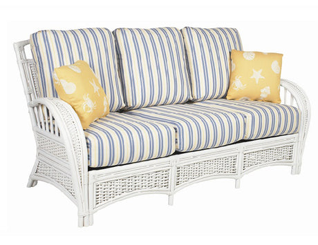 Kona Rattan and Wicker 4 Pc Living Room Set in Whitewash Finish by Stanley Chair 518-SET-4PC-2-WT